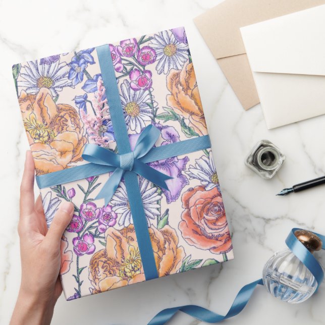 Viktorianisches Blumenpapier Geschenkpapier (Schenken)
