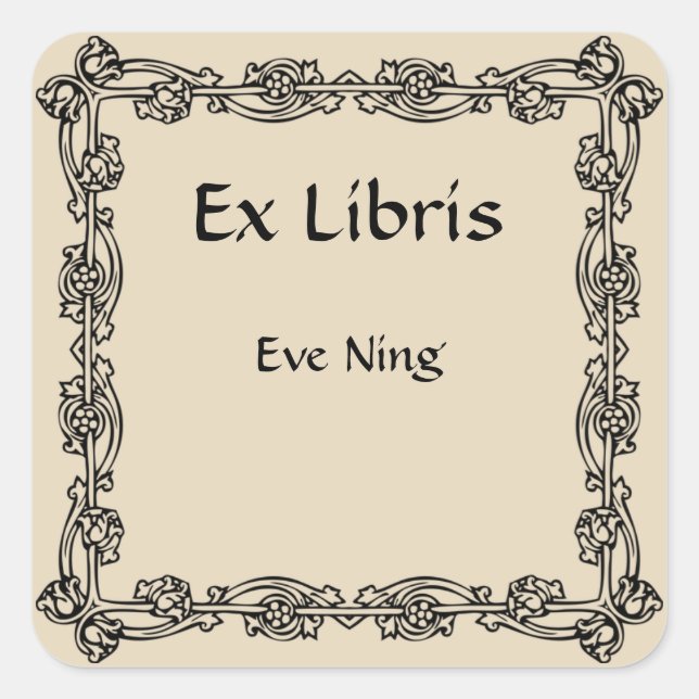 Viktorianisches Buchzeichen mit vier Buds Quadratischer Aufkleber (Vorderseite)