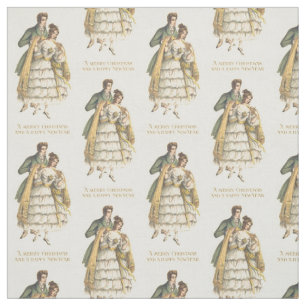 Viktorianisches Couple Vintage Weihnachtsstoff Stoff