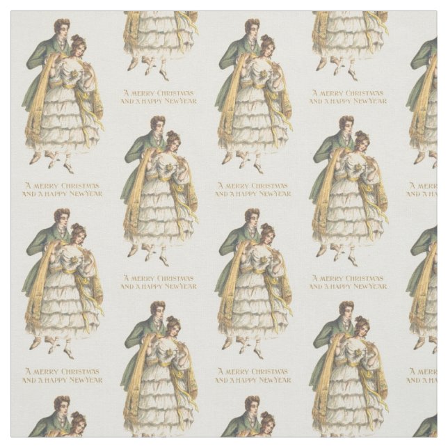 Viktorianisches Couple Vintage Weihnachtsstoff Stoff (Muster)