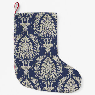 Viktorianisches Damask Wallpaper-Vintages Muster Kleiner Weihnachtsstrumpf