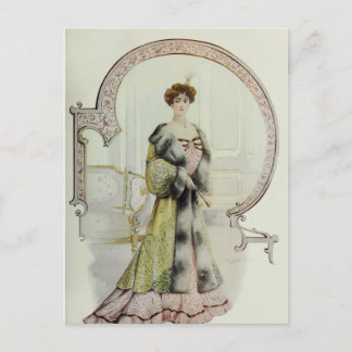 Viktorianisches Dame-Vintages französisches Modekl Postkarte
