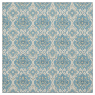 Viktorianisches Design Blau und Gelb Stoff