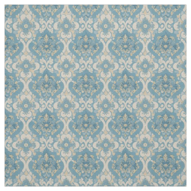 Viktorianisches Design Blau und Gelb Stoff (Muster)