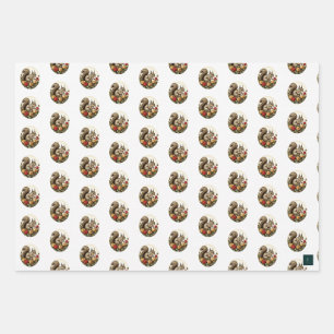 Viktorianisches Eichhörnchen-Geschenkpapier 3 Boge Geschenkpapier Set