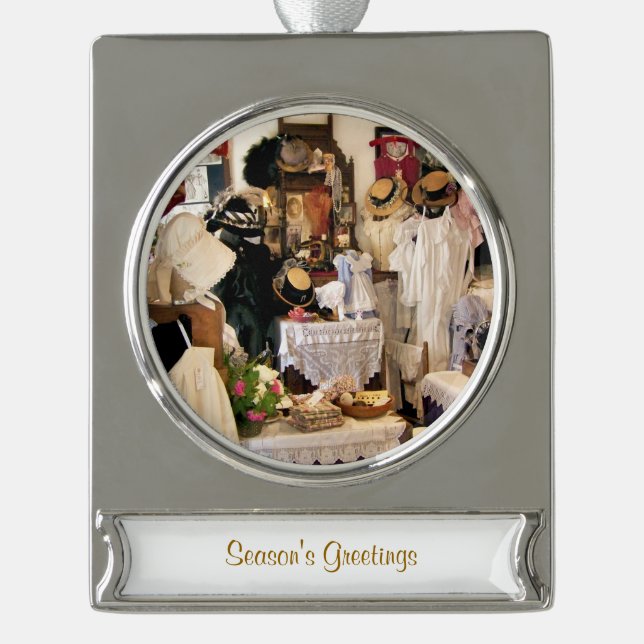 VIKTORIANISCHES ENGLAND Banner-Ornament SILBER (Vorderseite)