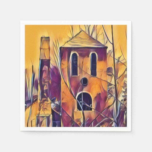 VIKTORIANISCHES ENGLAND-GEBÄUDE SERVIETTE (Vorderseite)