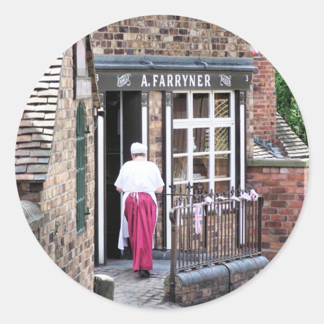 VIKTORIANISCHES ENGLAND RUNDER AUFKLEBER (Vorderseite)