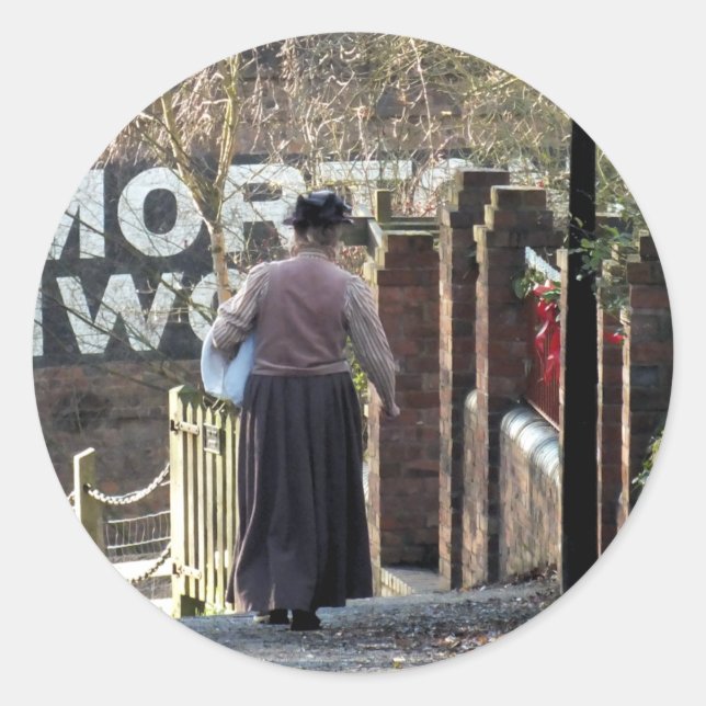 VIKTORIANISCHES ENGLAND RUNDER AUFKLEBER (Vorderseite)