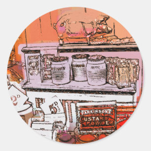 VIKTORIANISCHES ENGLAND RUNDER AUFKLEBER