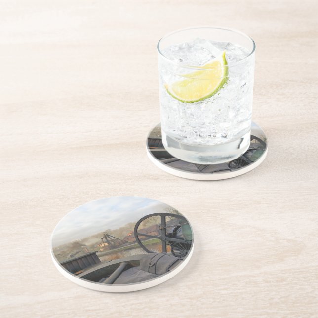 VIKTORIANISCHES ENGLAND SANDSTEIN UNTERSETZER (Seite)