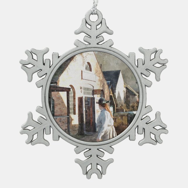 VIKTORIANISCHES ENGLAND SCHNEEFLOCKEN Zinn-Ornament (Vorderseite)