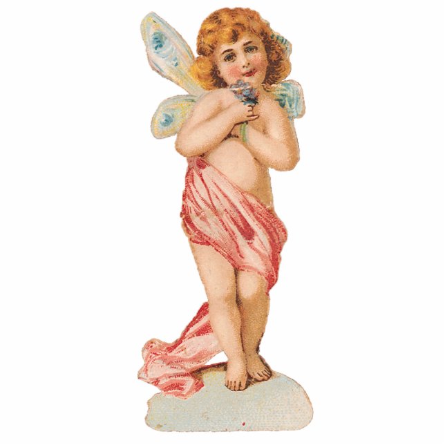 VIKTORIANISCHES ERA CHERUB FAIRY MAGNET FOTOSKULPTUR MAGNET (Vorne)