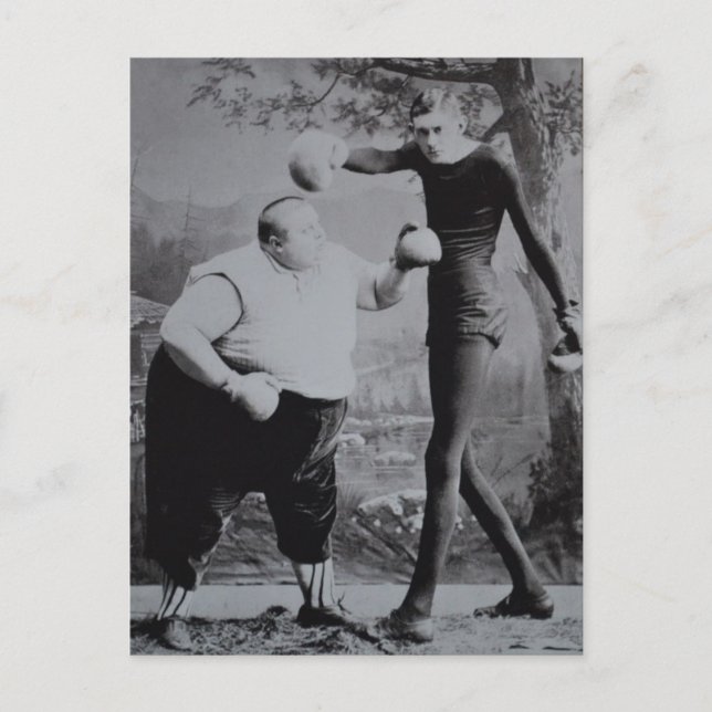 Viktorianisches Fett und hässlicher Boxer Postkarte (Vorderseite)