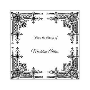 Viktorianisches Frame-Buchzeichen aus der Biblioth Gummistempel