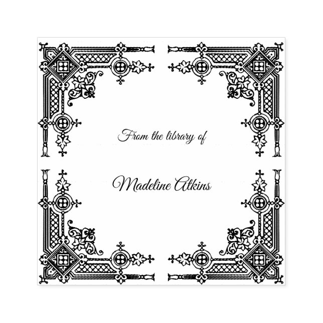 Viktorianisches Frame-Buchzeichen aus der Biblioth Gummistempel (Prägung)