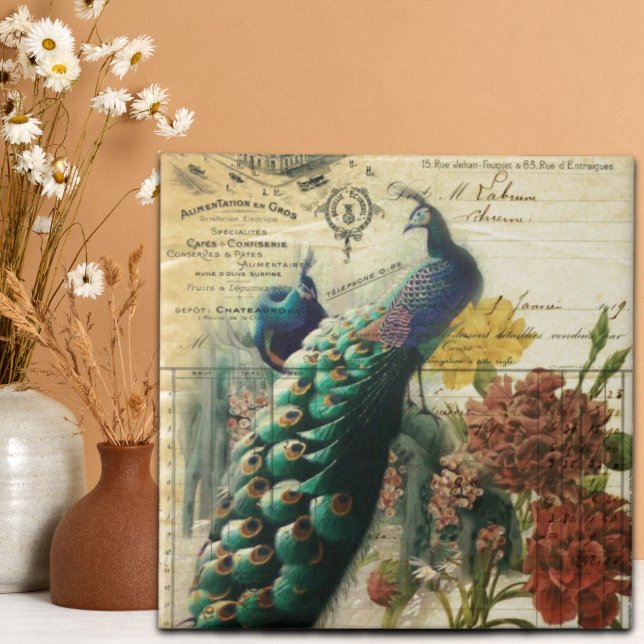 viktorianisches französisches Land, moderner Vinta Fliese (victorian french country modern vintage peacock tile)
