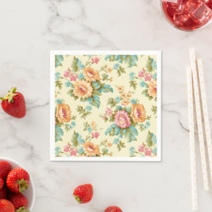 Viktorianisches französisches Land - Vintage Blume Serviette