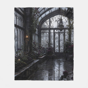 Viktorianisches Glasgewächshaus Rosen Fleece-Decke Fleecedecke