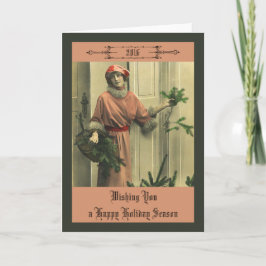 Viktorianisches glückliches neues Jahr Feiertagskarte