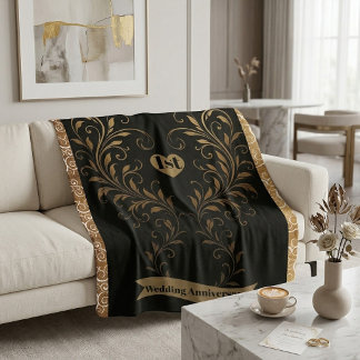 Viktorianisches Gold Verzierte Blumenranken Schwar Sherpadecke