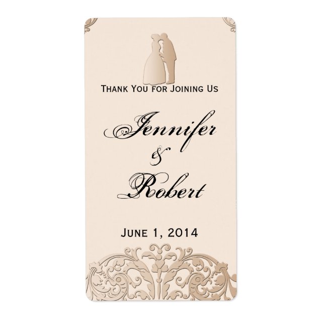 Viktorianisches Goldene Filigree Weinetikett (Vorne)