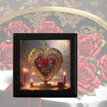 Viktorianisches goldenes Herz mit rote Rosen, Vint Erinnerungskiste<br><div class="desc">Diese wunderschöne Sake-Box / Schmuckdose / Geschenkboxen ist mit einem Viktorianischen goldenen Herz mit rote Rosen und Kerzen auf einem romantischen Hintergrund in sanften Farben dekoriert. Ein tolles Geschenk zum Valentinstag,  Geburtstag und vieles mehr!</div>
