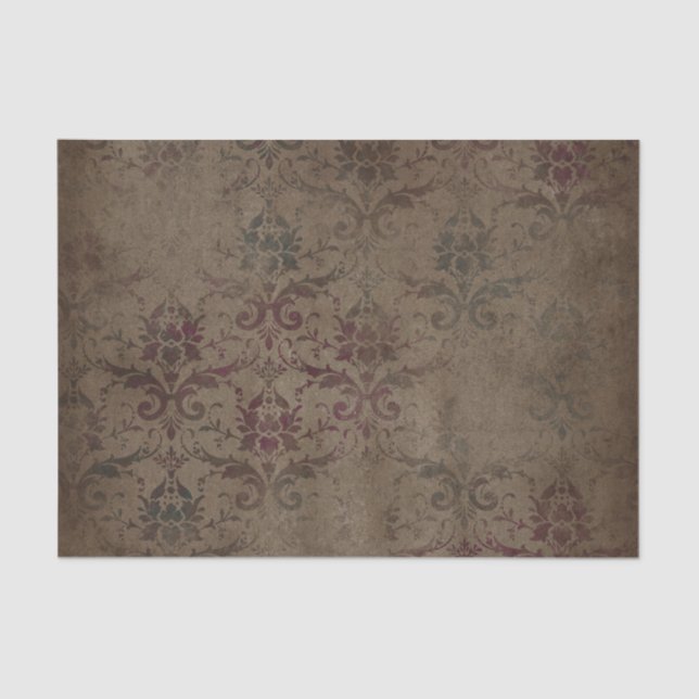 Viktorianisches Gothic Brown Tissue Paper | elegan Seidenpapier (Vorderseite)