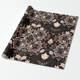 Viktorianisches Gothic Lace Girl Design Geschenkpapier