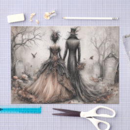Viktorianisches Gothic-Pärchen-Dekupierschnitt Seidenpapier