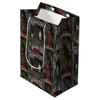 Viktorianisches Gothic Spukpuppenhaus mit Puppen i Mittlere Geschenktüte