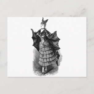 Viktorianisches/Gotisches Batgirl-/Fledermaus-Kost Postkarte