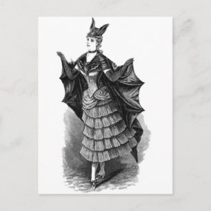 Viktorianisches/Gotisches Batgirl-/Fledermaus-Kost Postkarte