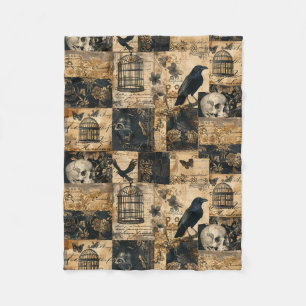 Viktorianisches gotisches Halloween-Patchwork Fleecedecke
