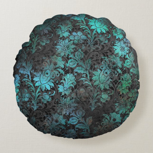 Viktorianisches Gotisches Rundpolster, elegant got Rundes Kissen (Vorderseite)