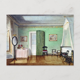 Viktorianisches grünes Schlafzimmer Postkarte
