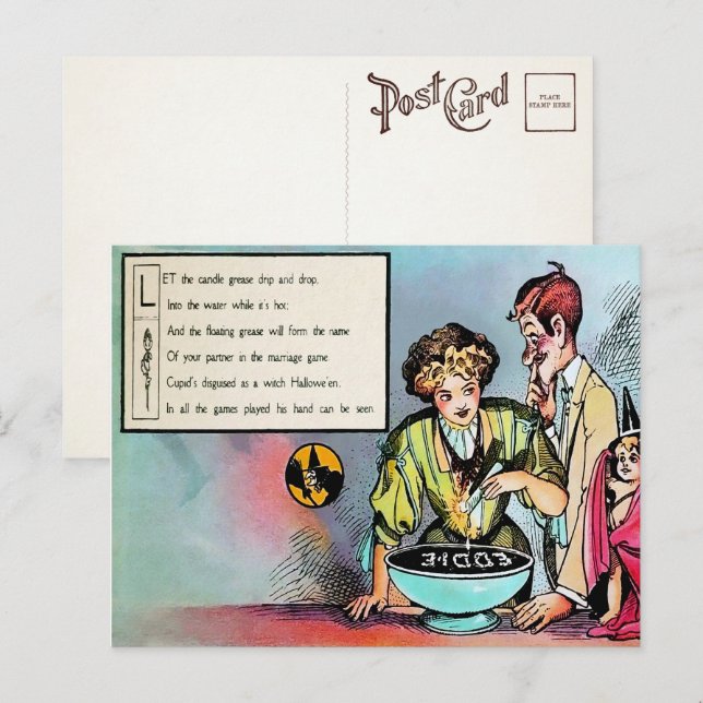 Viktorianisches Halloween Gedicht 3 Postkarte (Vorne/Hinten)