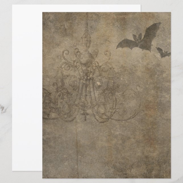 Viktorianisches Halloween Gothic Bat Scrapbook Pap (Vorne/Hinten)