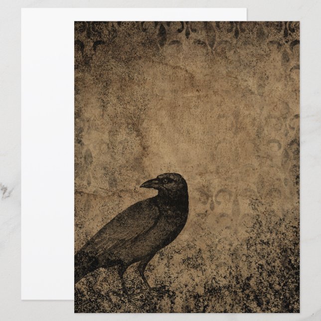 Viktorianisches Halloween Gothic Raven Scrapbook (Vorne/Hinten)