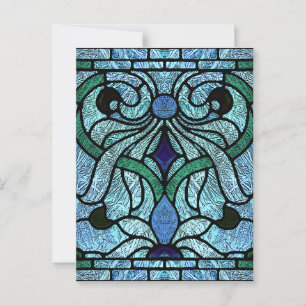 Viktorianisches Hartglas in Rich Blue Postkarte