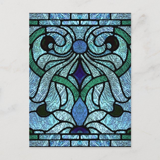 Viktorianisches Hartglas in Rich Blue Postkarte (Vorderseite)