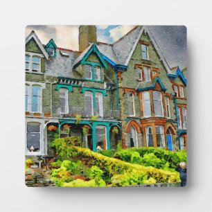 Viktorianisches Haus in Keswick in Aquarellfarbe Fotoplatte