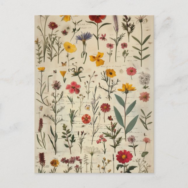 Viktorianisches Herbarium Postkarte (Vorderseite)