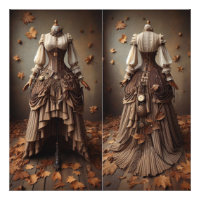 Viktorianisches Herbstlaub-Modedesign