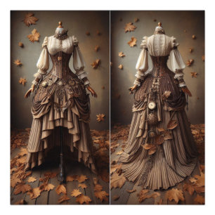 Viktorianisches Herbstlaub-Modedesign Fotodruck