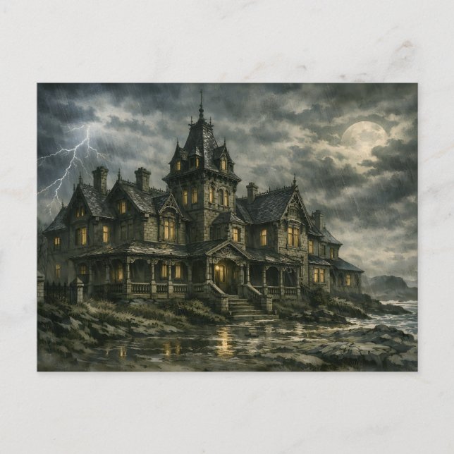 Viktorianisches Herrenhaus von BurnsInHell Postkarte (Vorderseite)