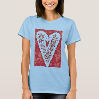 Viktorianisches Herzspitzen-T-Shirt T-Shirt