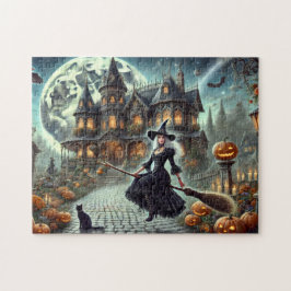 Viktorianisches Hexenhaus Halloween Spuk Haus Puzzle
