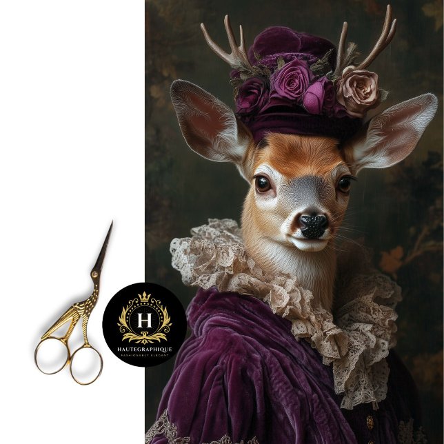 Viktorianisches Hirschportrait Seidenpapier (Von Creator hochgeladen)