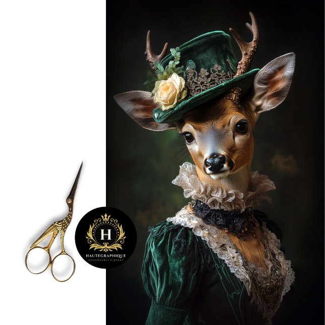 Viktorianisches Hirschportrait Seidenpapier (Von Creator hochgeladen)